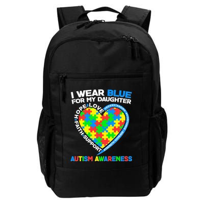 I Wear Blue For My Daughter Autism Awareness Heart Puzzle Backpack