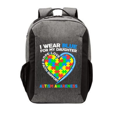 I Wear Blue For My Daughter Autism Awareness Heart Puzzle Vector Backpack