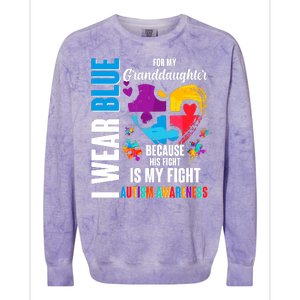 I Wear Blue For My Granddaughter Her Fight is My Fight  Autism Colorblast Crewneck Sweatshirt