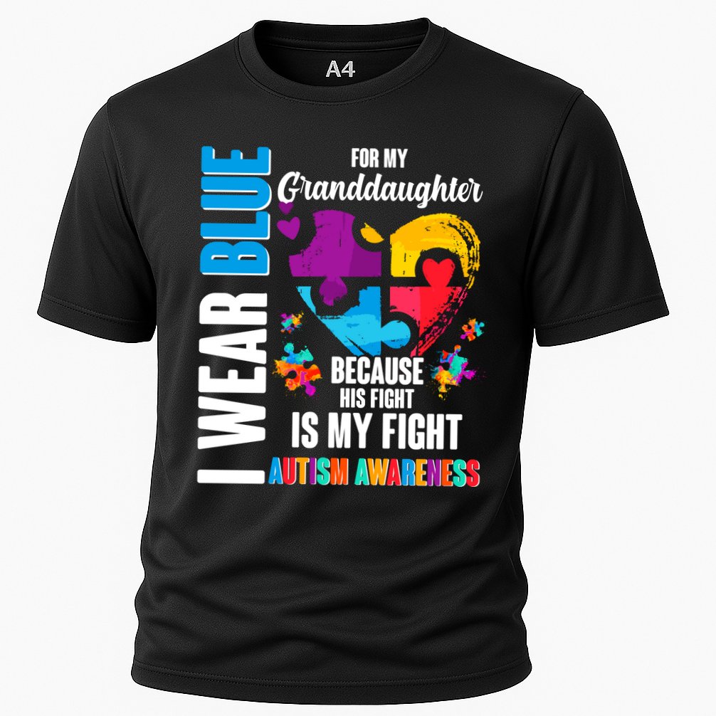 I Wear Blue For My Granddaughter Her Fight is My Fight  Autism Cooling Performance Crew T-Shirt