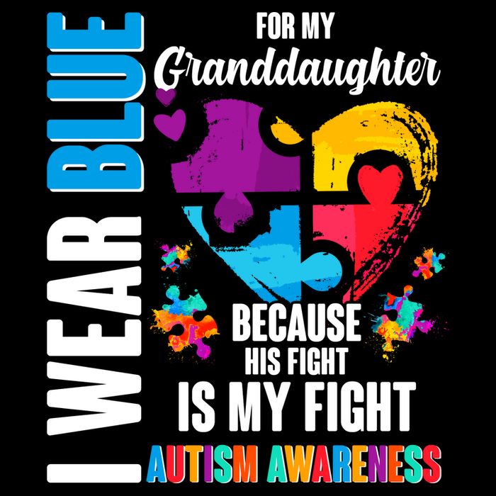 I Wear Blue For My Granddaughter Her Fight is My Fight  Autism Cooling Performance Crew T-Shirt