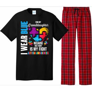 I Wear Blue For My Granddaughter Her Fight is My Fight  Autism Pajama Set