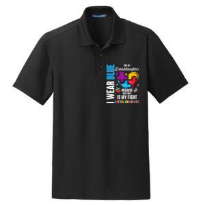 I Wear Blue For My Granddaughter Her Fight is My Fight  Autism Dry Zone Grid Polo