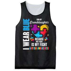 I Wear Blue For My Granddaughter Her Fight is My Fight  Autism Mesh Reversible Basketball Jersey Tank