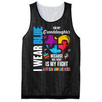 I Wear Blue For My Granddaughter Her Fight is My Fight  Autism Mesh Reversible Basketball Jersey Tank