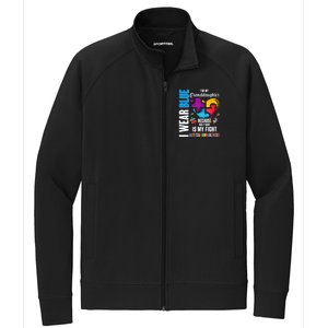 I Wear Blue For My Granddaughter Her Fight is My Fight  Autism Stretch Full-Zip Cadet Jacket