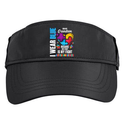 I Wear Blue For My Grandson His Fight is My Fight Autism Adult Drive Performance Visor