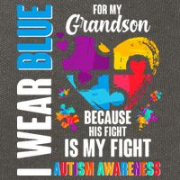 I Wear Blue For My Grandson His Fight is My Fight Autism Cotton Canvas Backpack