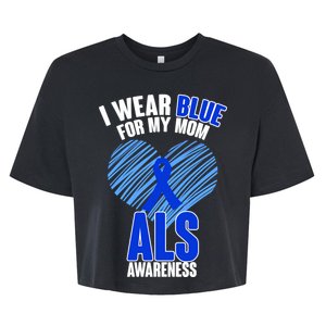 I Wear Blue For My Mom ALS Awareness Bella+Canvas Jersey Crop Tee