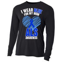 I Wear Blue For My Mom ALS Awareness Cooling Performance Long Sleeve Crew