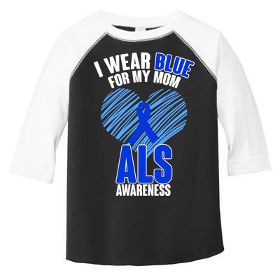 I Wear Blue For My Mom ALS Awareness Toddler Fine Jersey T-Shirt