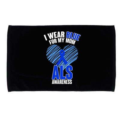 I Wear Blue For My Mom ALS Awareness Microfiber Hand Towel