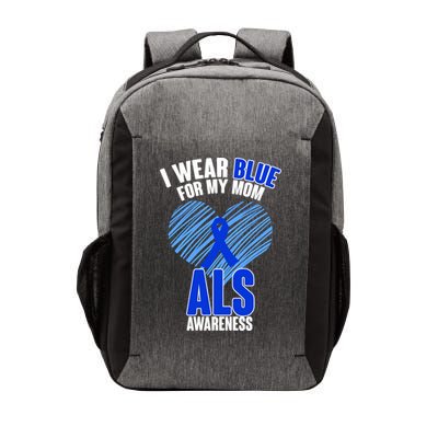 I Wear Blue For My Mom ALS Awareness Vector Backpack