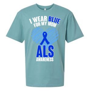 I Wear Blue For My Mom ALS Awareness Sueded Cloud Jersey T-Shirt