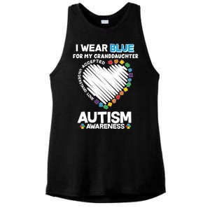 I Wear Blue For My Personalize Custom Text Autism Ladies PosiCharge Tri-Blend Wicking Tank