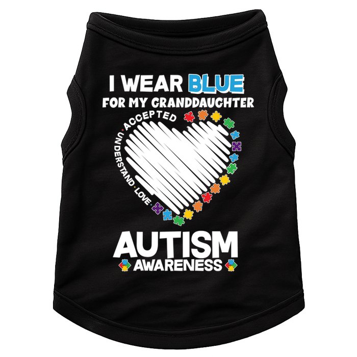 I Wear Blue For My Personalize Custom Text Autism Doggie Tank