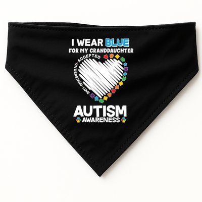 I Wear Blue For My Personalize Custom Text Autism USA-Made Doggie Bandana