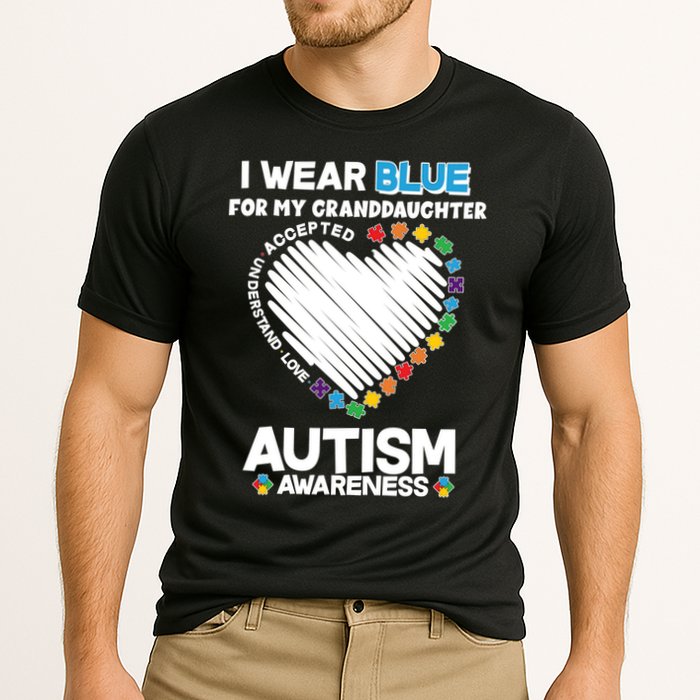 I Wear Blue For My Personalize Custom Text Autism Performance Shirt