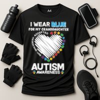 I Wear Blue For My Personalize Custom Text Autism Performance Shirt