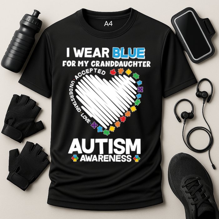 I Wear Blue For My Personalize Custom Text Autism Performance Shirt