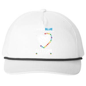 I Wear Blue For My Personalize Custom Text Autism Snapback Five-Panel Rope Hat