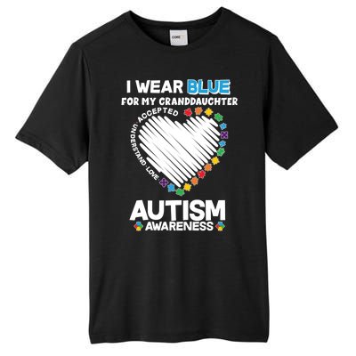 I Wear Blue For My Personalize Custom Text Autism Tall Fusion ChromaSoft Performance T-Shirt