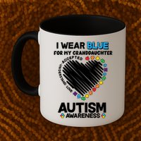 I Wear Blue For My Personalize Custom Text Autism Mug
