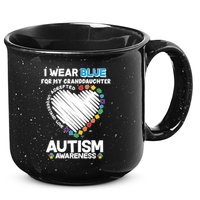 I Wear Blue For My Personalize Custom Text Autism 15oz Campfire Ceramic Mug