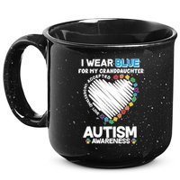 I Wear Blue For My Personalize Custom Text Autism 15oz Campfire Ceramic Mug