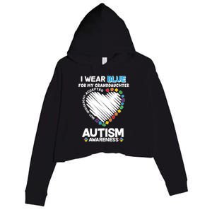 I Wear Blue For My Personalize Custom Text Autism Crop Fleece Hoodie