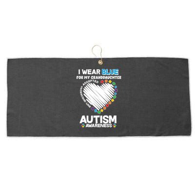 I Wear Blue For My Personalize Custom Text Autism Large Microfiber Waffle Golf Towel