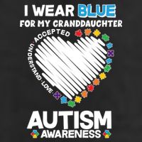 I Wear Blue For My Personalize Custom Text Autism Trucker Hat
