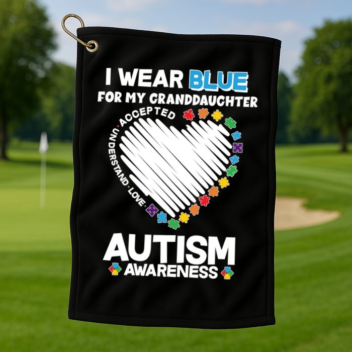 I Wear Blue For My Personalize Custom Text Autism Golf Towel