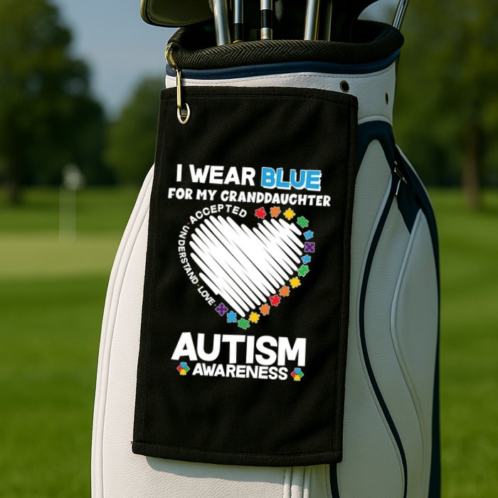 I Wear Blue For My Personalize Custom Text Autism Golf Towel