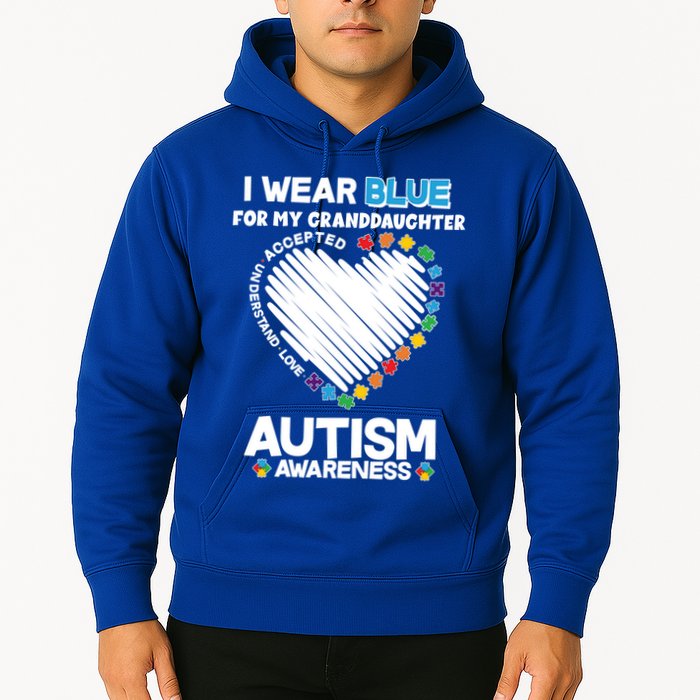 I Wear Blue For My Personalize Custom Text Autism Hoodie