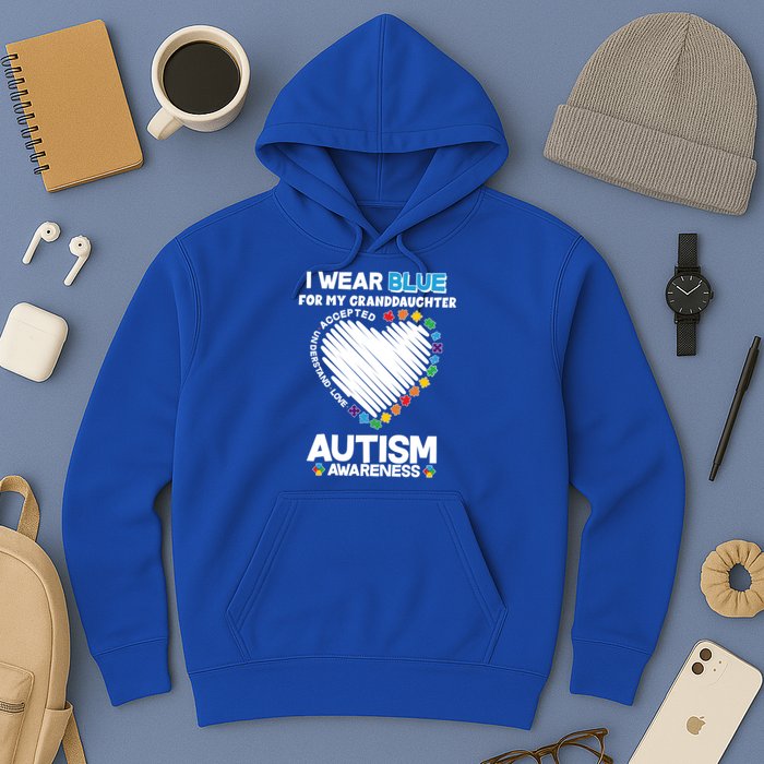 I Wear Blue For My Personalize Custom Text Autism Hoodie