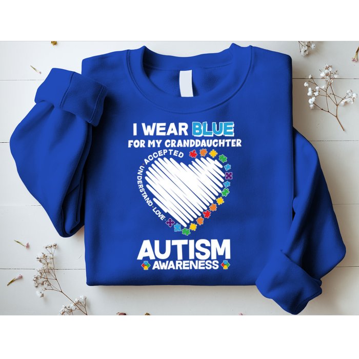 I Wear Blue For My Personalize Custom Text Autism Sweatshirt