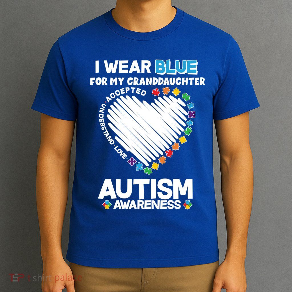 I Wear Blue For My Personalize Custom Text Autism T-Shirt