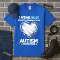 I Wear Blue For My Personalize Custom Text Autism Tall T-Shirt