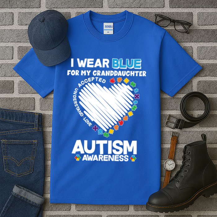 I Wear Blue For My Personalize Custom Text Autism Tall T-Shirt