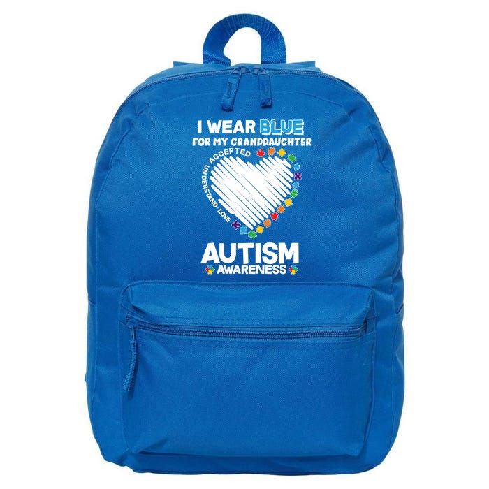 I Wear Blue For My Personalize Custom Text Autism 16 in Basic Backpack