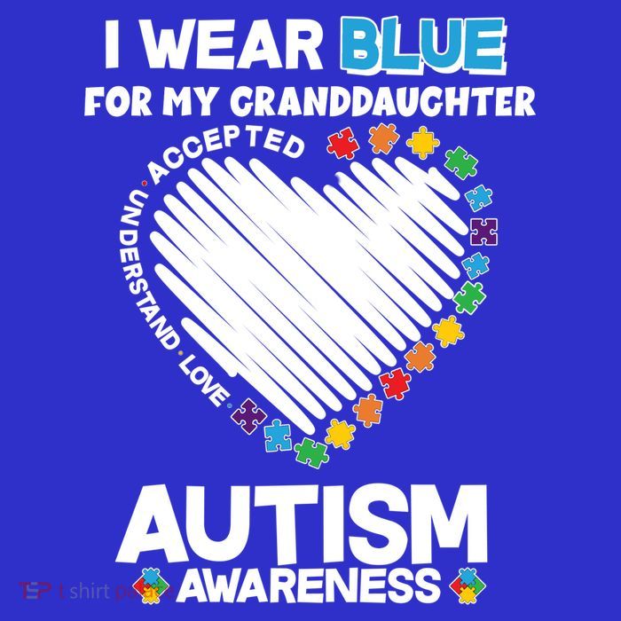 I Wear Blue For My Personalize Custom Text Autism Poster