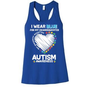 I Wear Blue For My Personalize Custom Text Autism Women's Racerback Tank