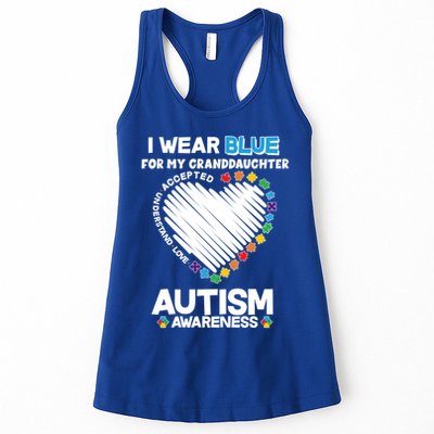 I Wear Blue For My Personalize Custom Text Autism Womens Tank Top