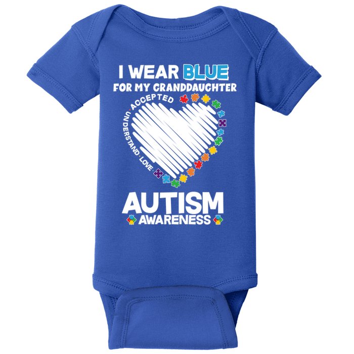 I Wear Blue For My Personalize Custom Text Autism Baby Bodysuit