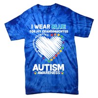I Wear Blue For My Personalize Custom Text Autism Tie-Dye T-Shirt