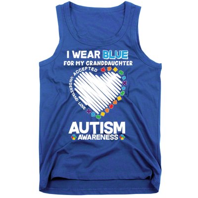 I Wear Blue For My Personalize Custom Text Autism Tank Top