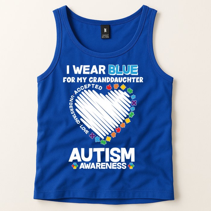 I Wear Blue For My Personalize Custom Text Autism Tank Top