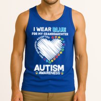 I Wear Blue For My Personalize Custom Text Autism Tank Top