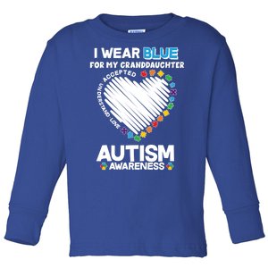 I Wear Blue For My Personalize Custom Text Autism Toddler Long Sleeve Shirt